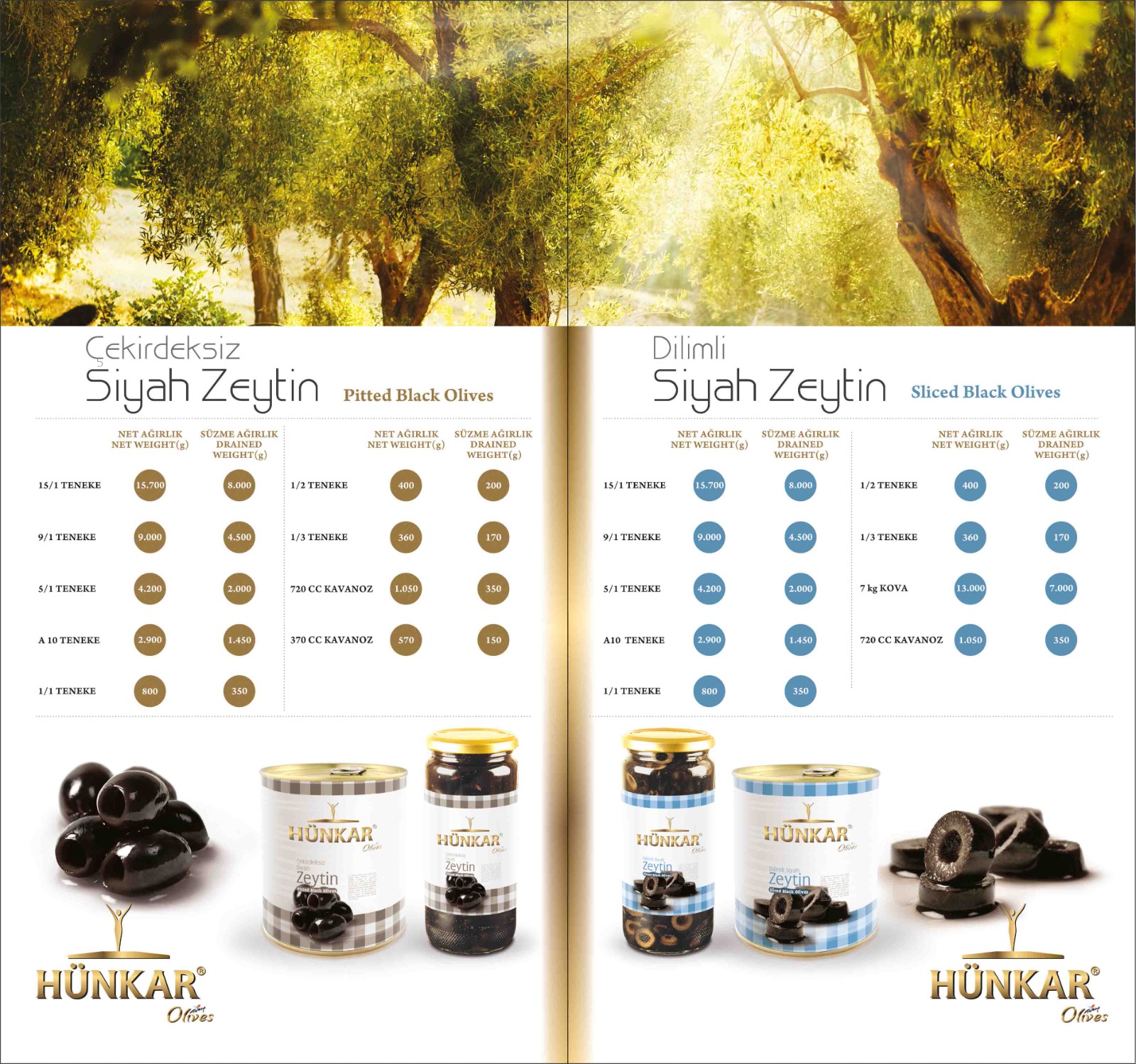 Çekirdeksiz ve Dilimli Siyah Zeytin Kataloğu