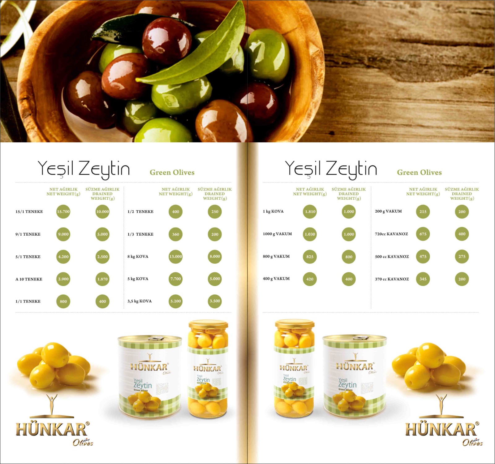 Yeşil Zeytin Ürün Kataloğu